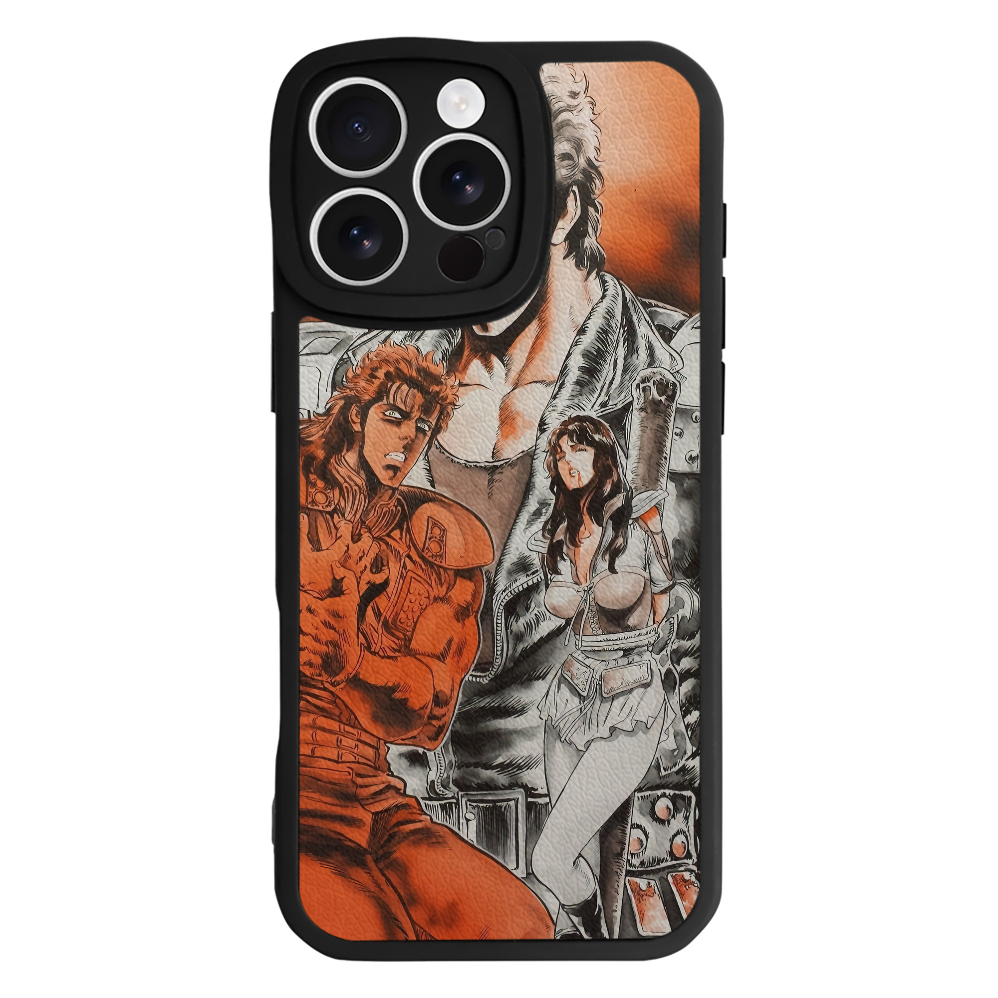 （画像用） 北斗の拳 Fist of the North Star 【iPhone 16シリーズ対応】シリコンスマホケース（レザー調） 材質：シリコン